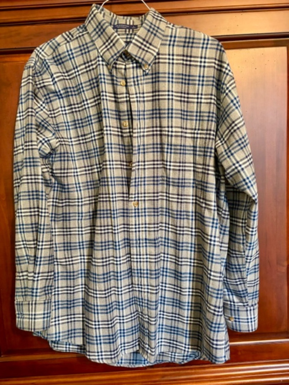 Oxbeau Brand Men's Blue and Gray Flannel Shirt Size Large